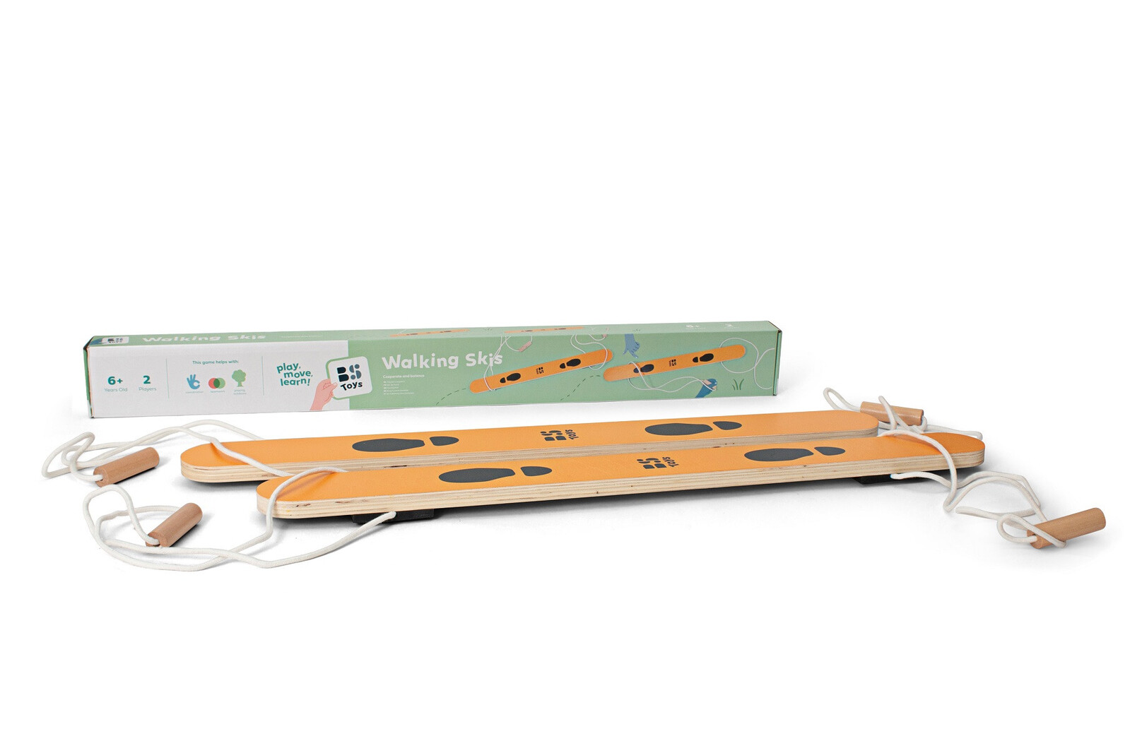 Dřevěné týmové lyže pro 2 děti