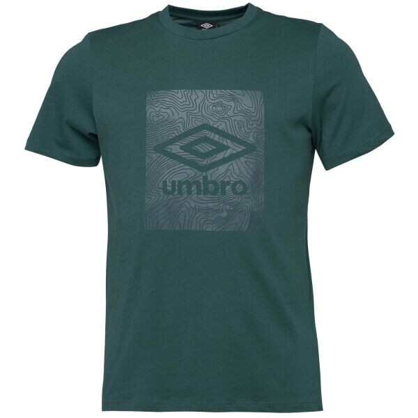 Umbro GEO GRAPHIC TEE Pánské triko, tmavě zelená, velikost