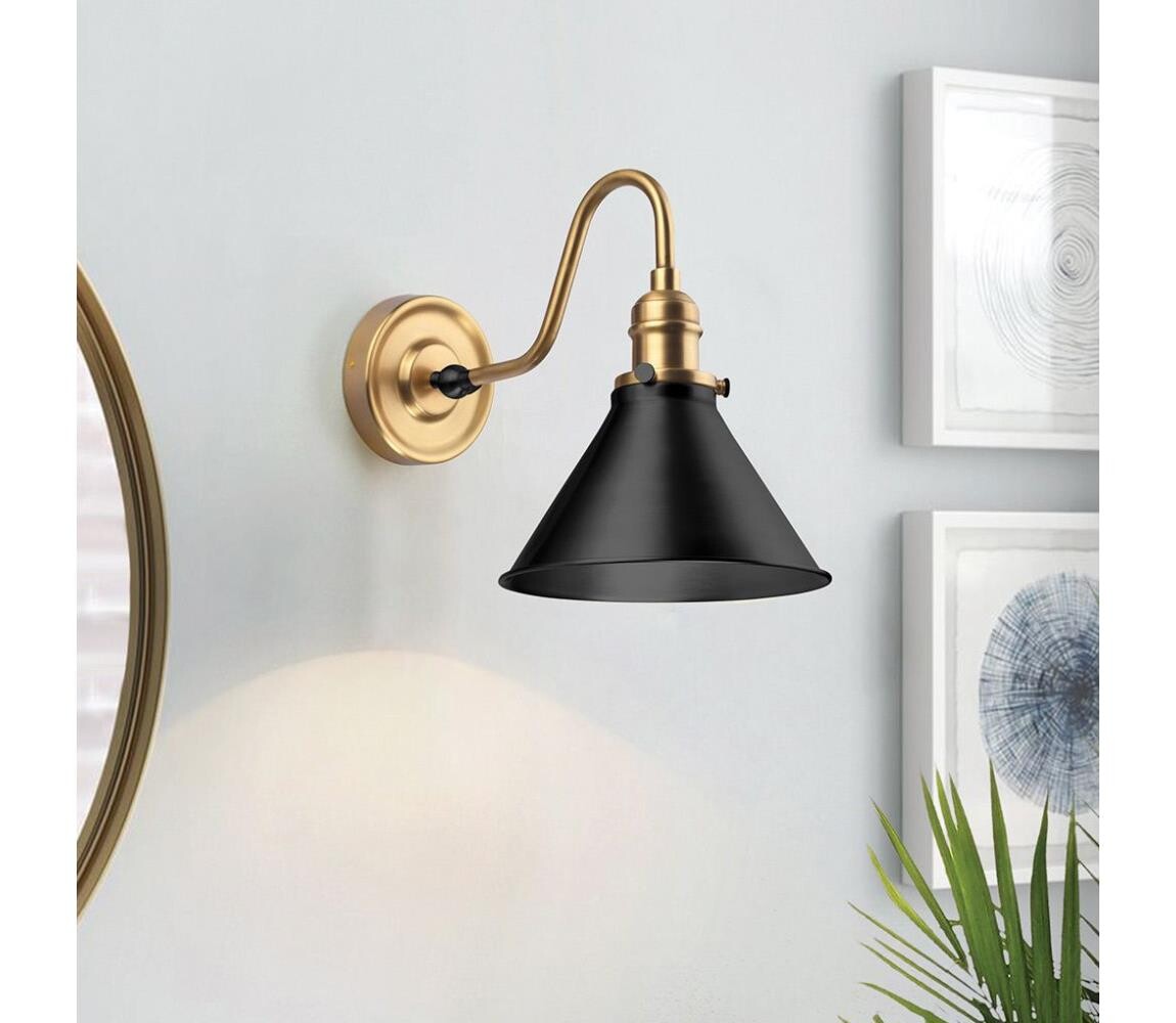 Elstead Elstead PV1-AB-MB - Nástěnné svítidlo PROVENCE 1xE27/60W/230V zlatá/černá