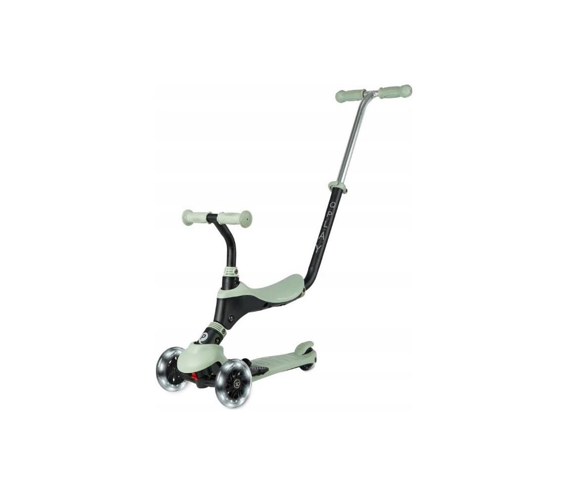 QPlay QPlay - Dětská koloběžka s LED kolečky 5v1 SEMA PRO zelená