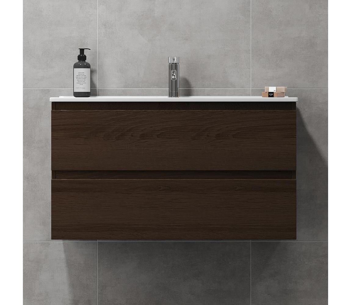 BATH DELUXE Koupelnová skříňka s umyvadlem HENRY 91 cm ořech BT0124+BT0128