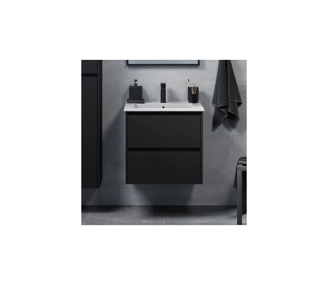 BATH DELUXE Koupelnová skříňka s umyvadlem LYKE 60 cm černá