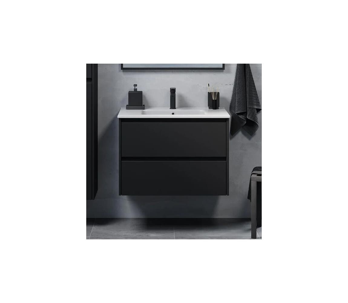 BATH DELUXE Koupelnová skříňka s umyvadlem LYKE 80 cm černá