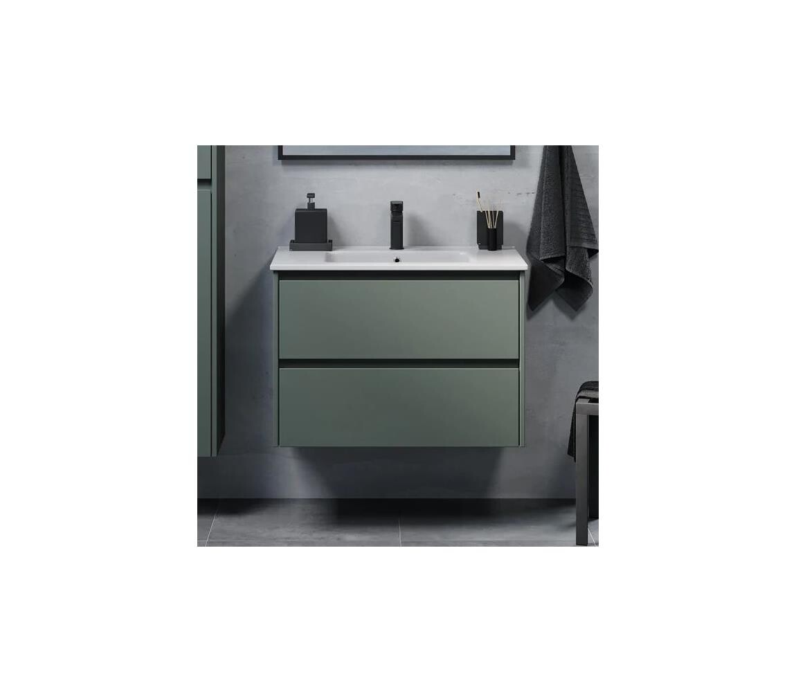 BATH DELUXE Koupelnová skříňka s umyvadlem LYKE 80 cm zelená