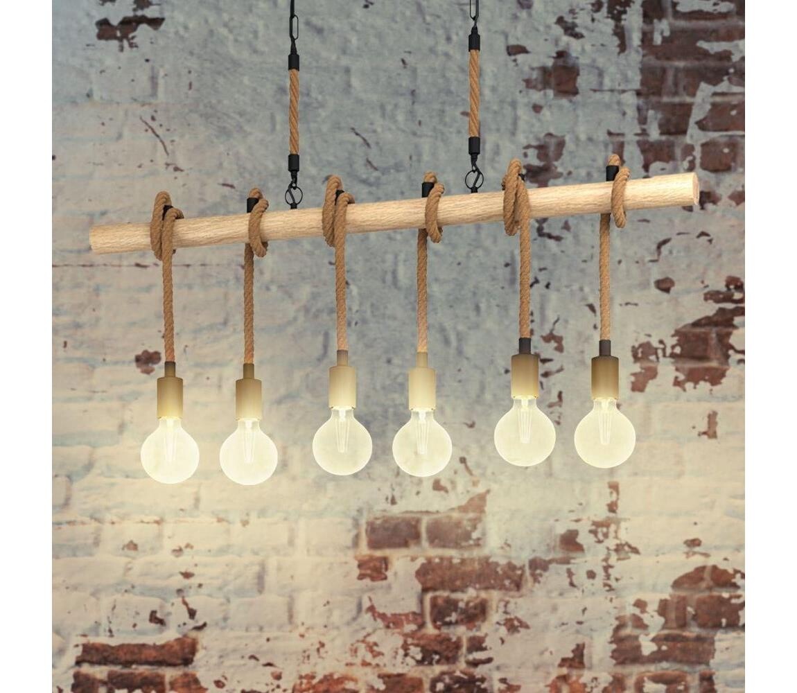 Eglo Eglo 43319 - Lustr na řetězu YOUNGSTOWN 6xE27/40W/230V