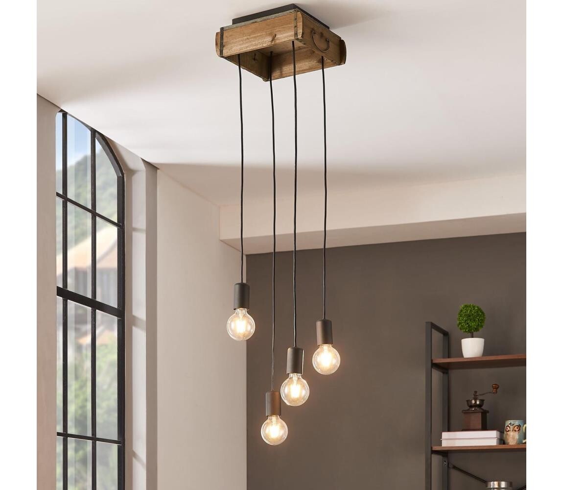 Eglo Eglo 43591 - Lustr na lanku WOOTTON 4xE27/40W/230V