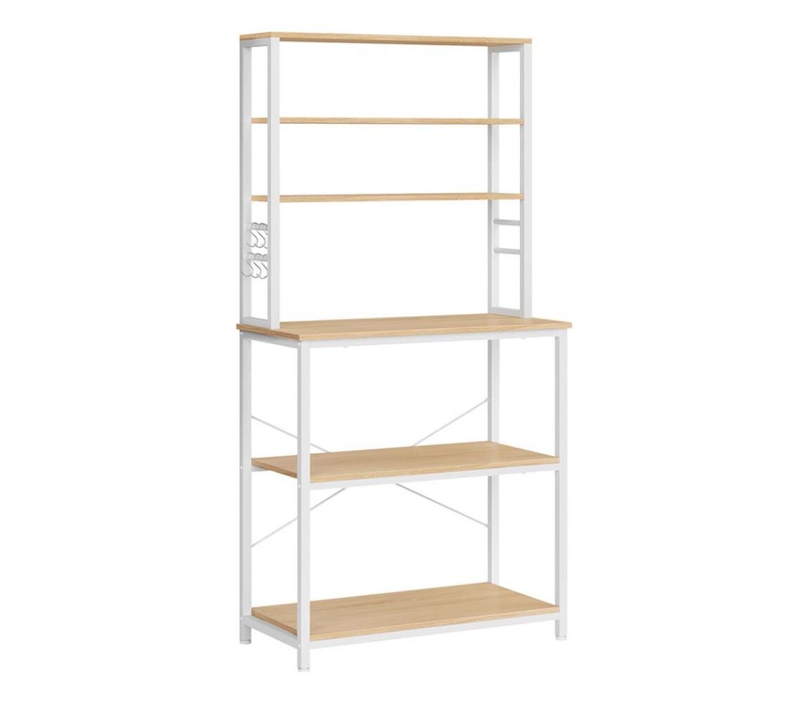 Policový regál do kuchyně MARGE hnědá/bílá