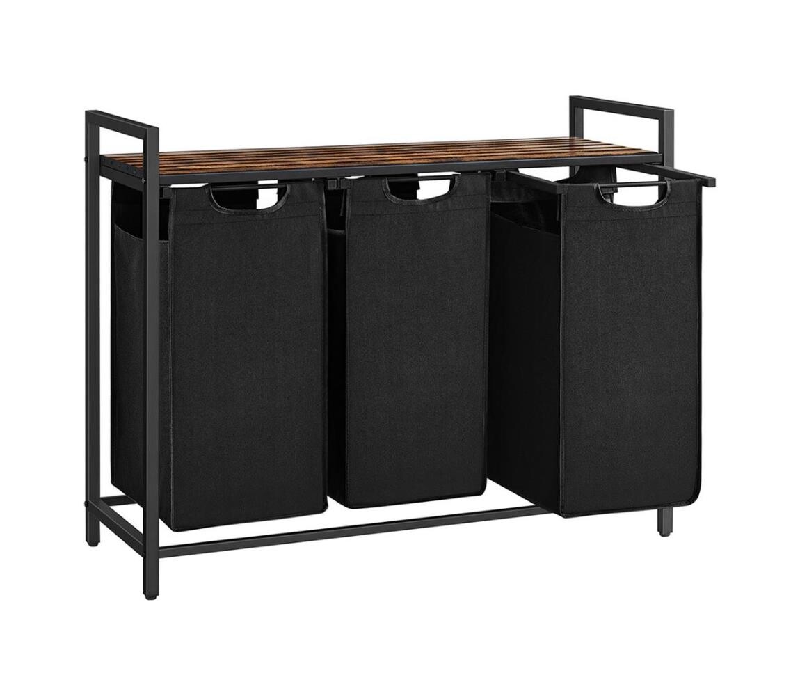 Koš na prádlo REX hnědá/černá