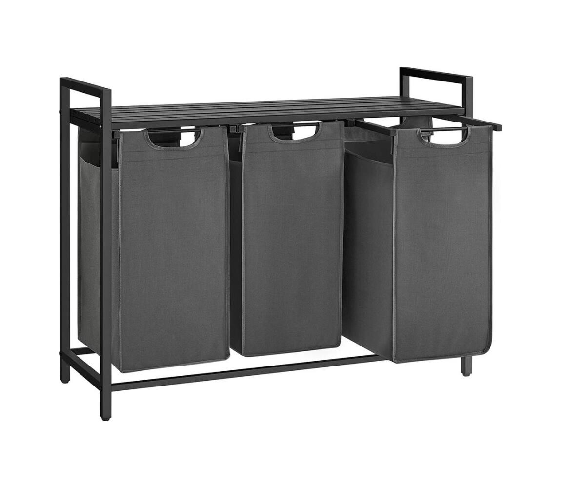 Koš na prádlo REX černá/šedá