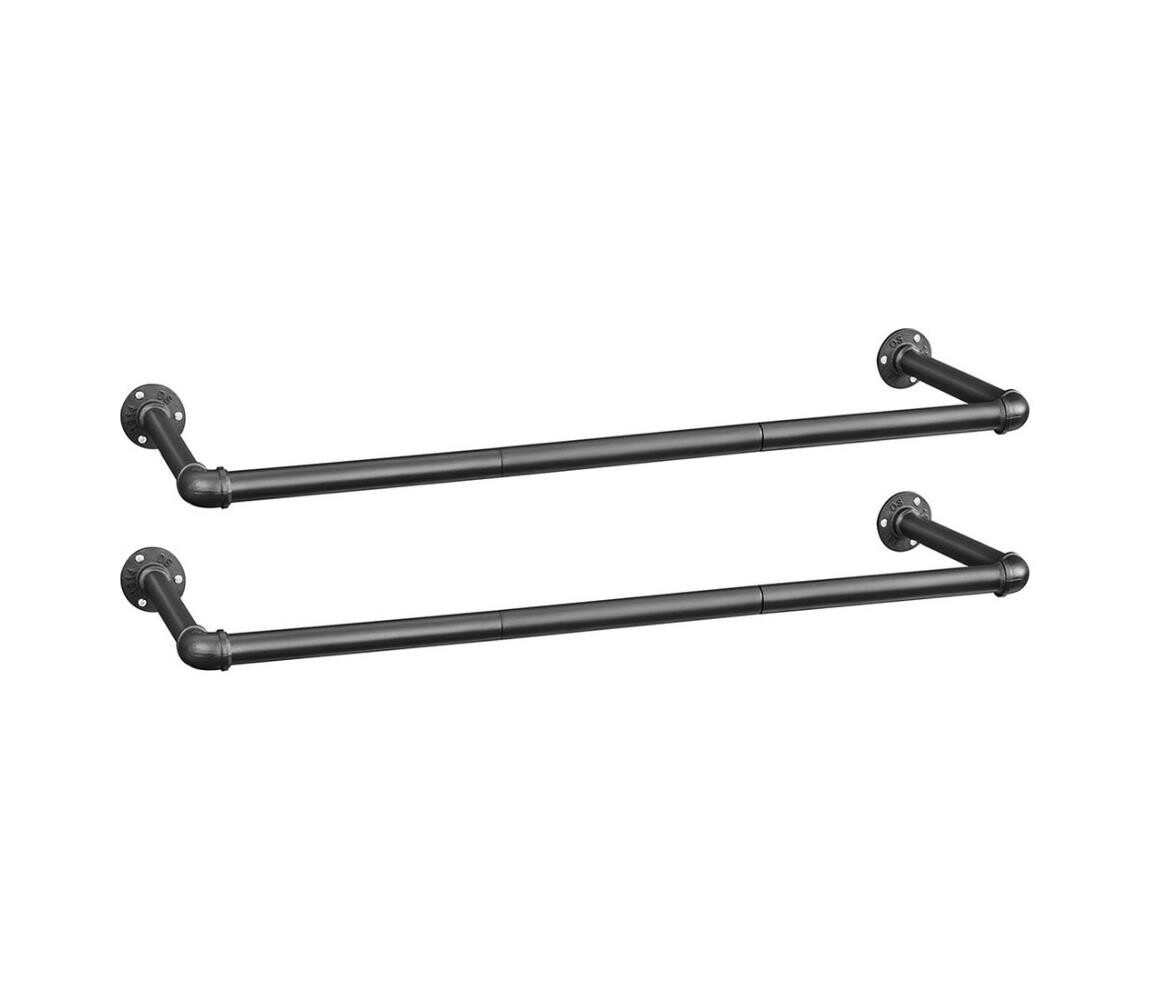 Sada 2x nástěnný věšák na ramínka LINEA černá