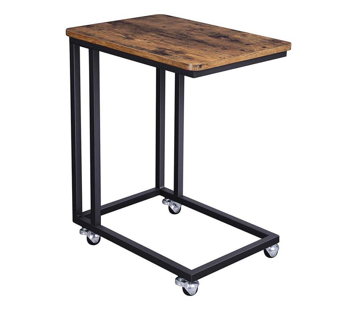 Mobilní odkládací stolek ELDUR hnědá/černá