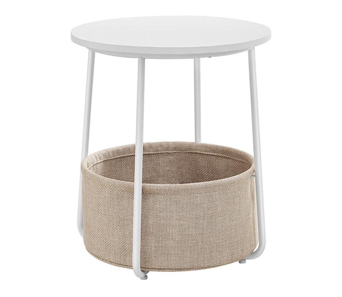 Odkládací stolek NOIRA bílá/světle hnědá