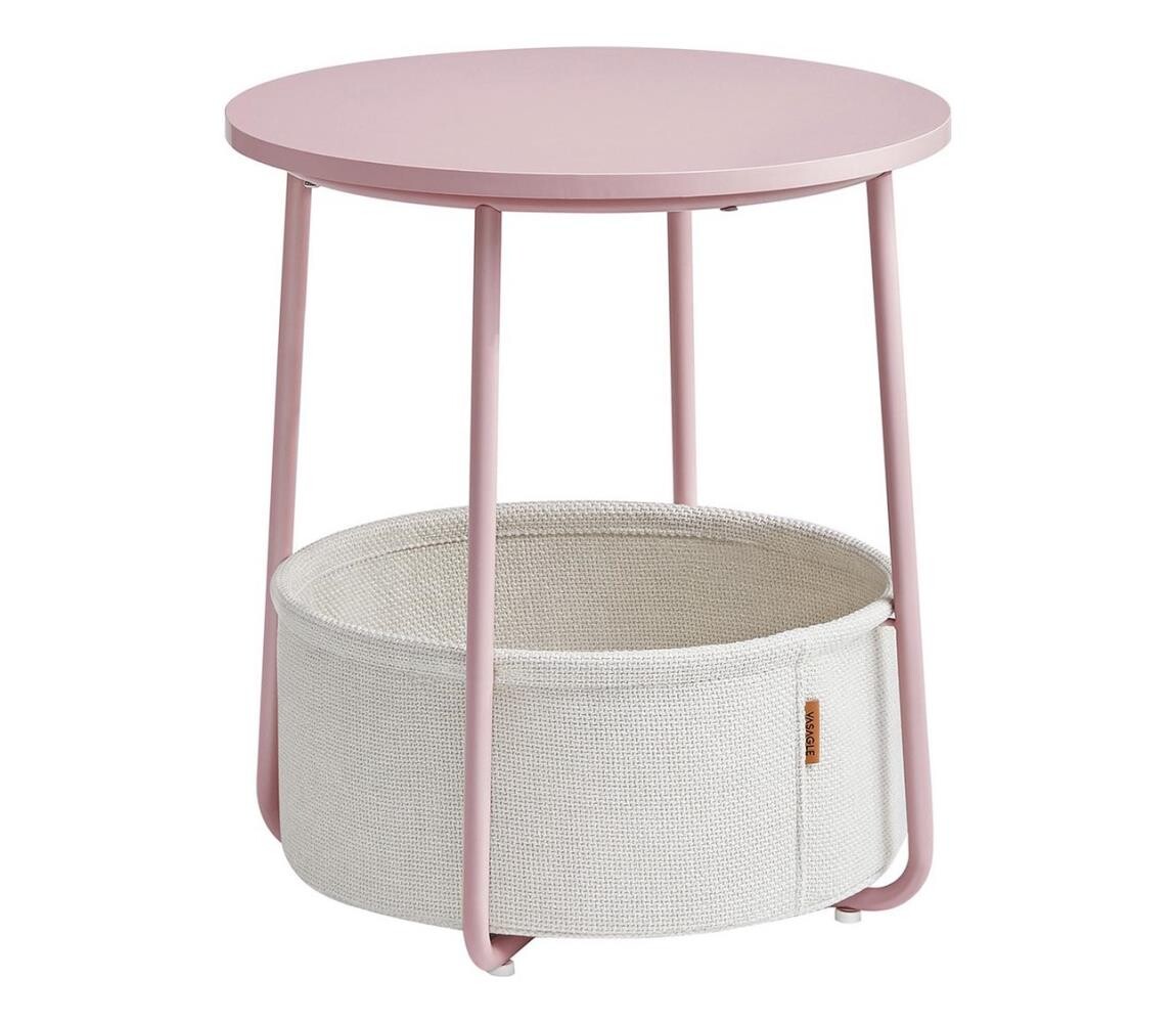 Odkládací stolek NOIRA růžová/bílá