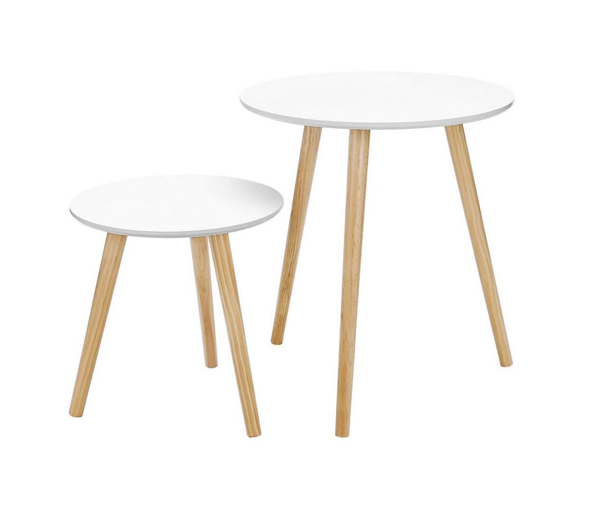 Sada 2x odkládací stolek SERA bílá/hnědá