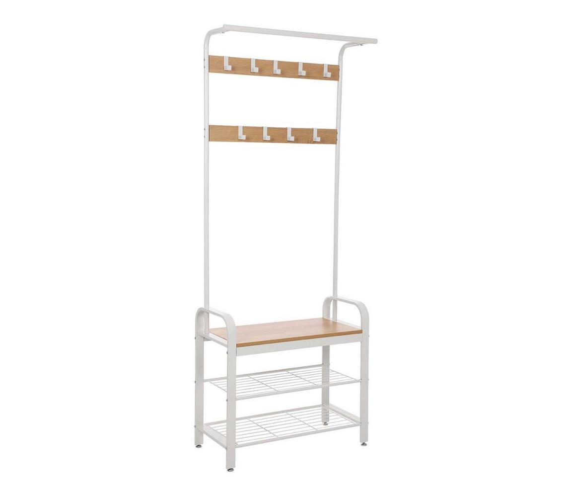 Stojanový věšák NAVOR hnědá/bílá