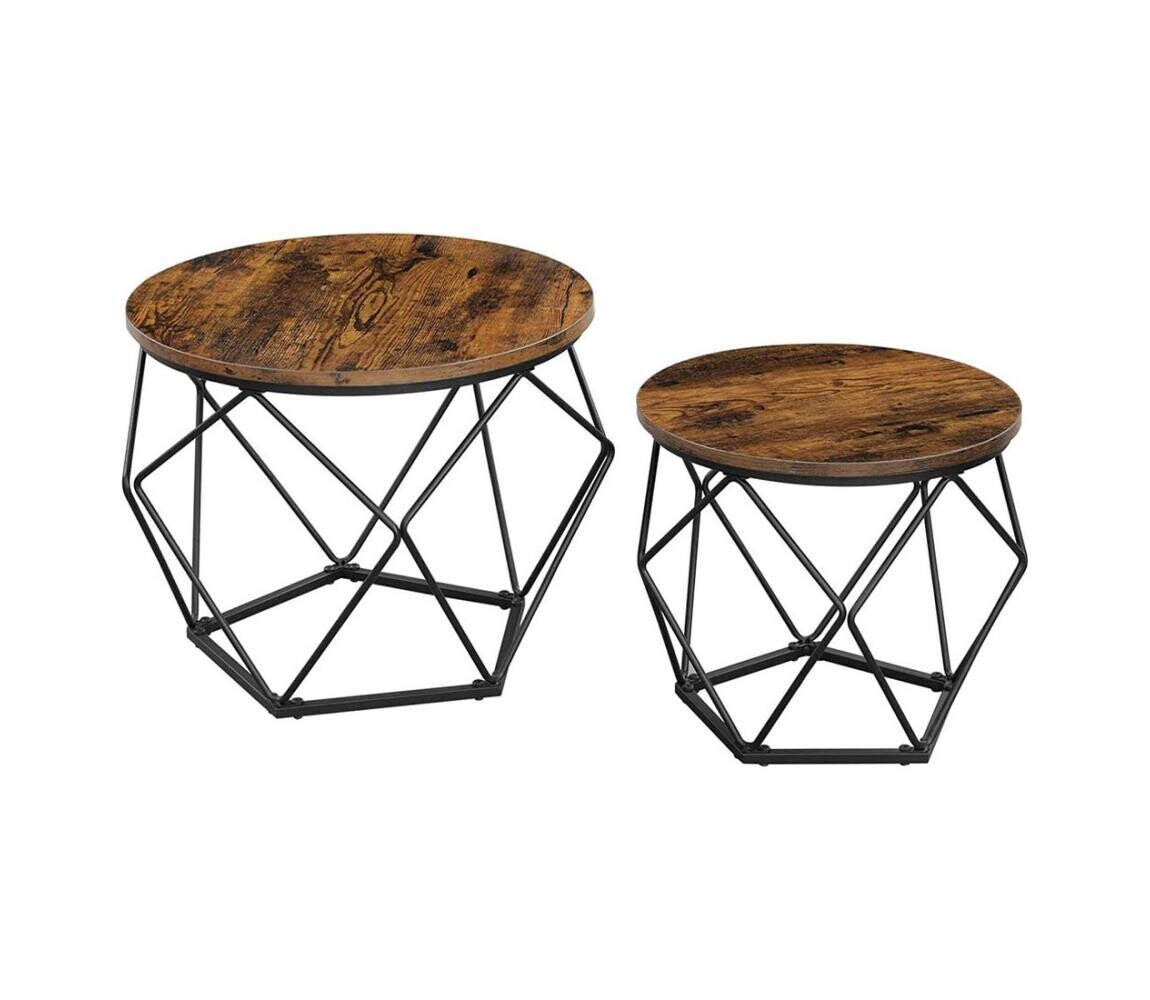 SADA 2x Konferenční stolek TALIA hnědá/černá