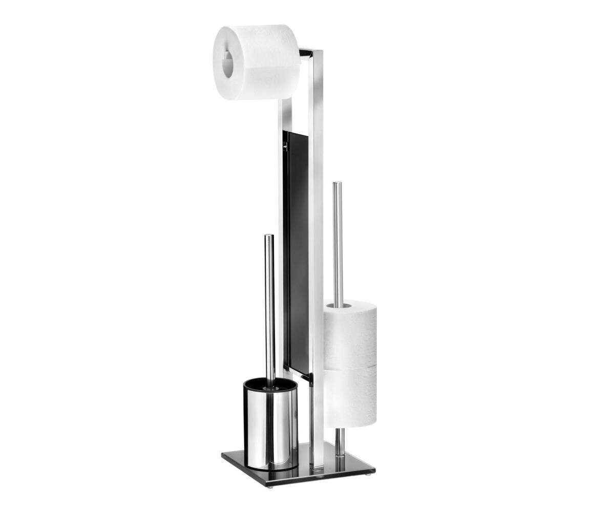 Wenko WENKO 22983100 - WC štětka RIVALTA 18x70 cm nerez/stříbrná/černá