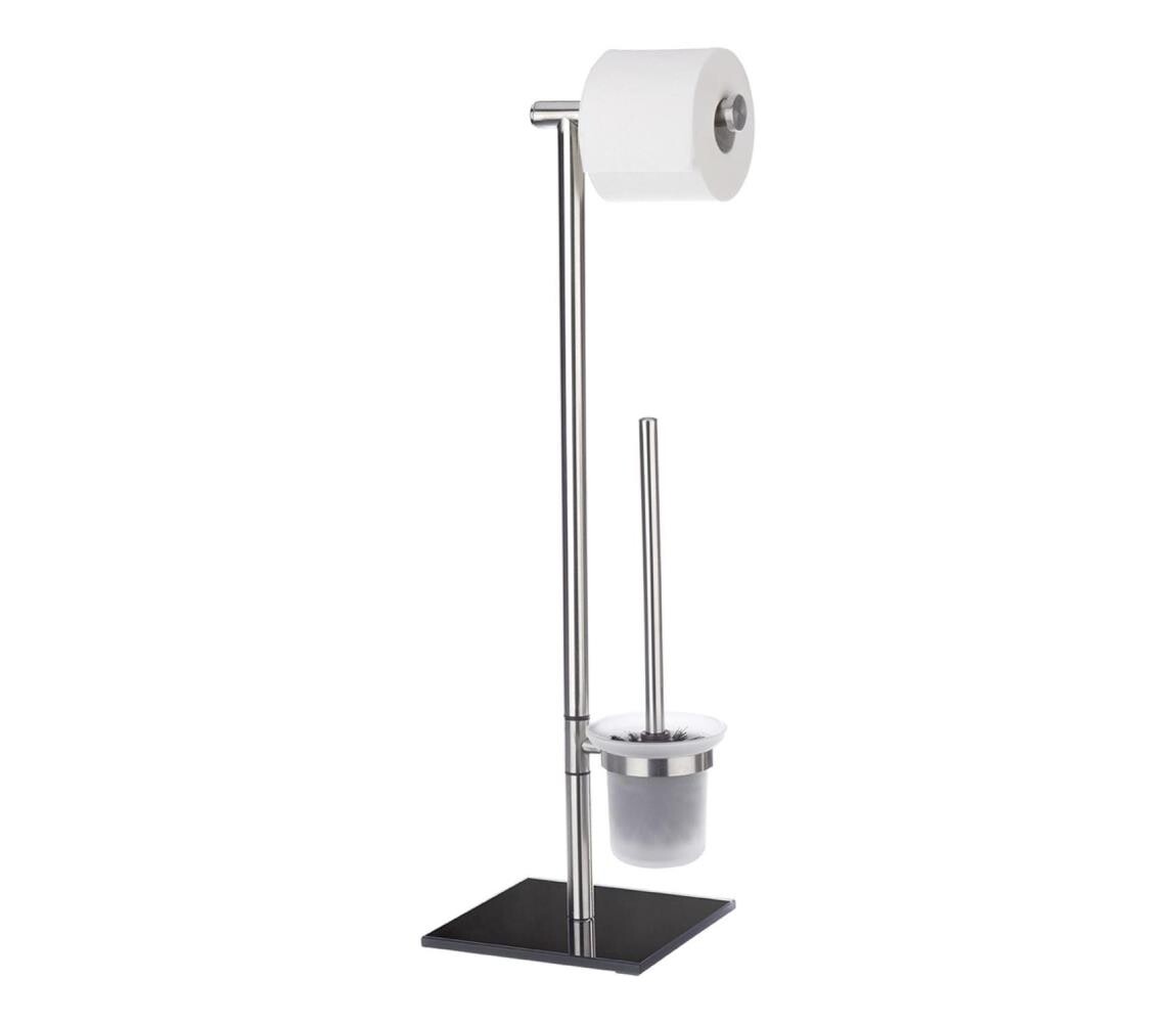 Wenko WENKO 20391100 - WC štětka LIMA 23,5x69 cm nerez/satin/černá
