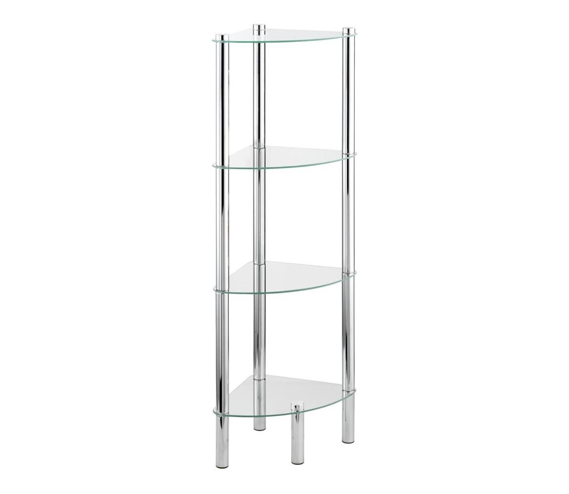 Wenko WENKO 15852100 - Regál YAGO 30x104 cm nerez/stříbrná/čirá