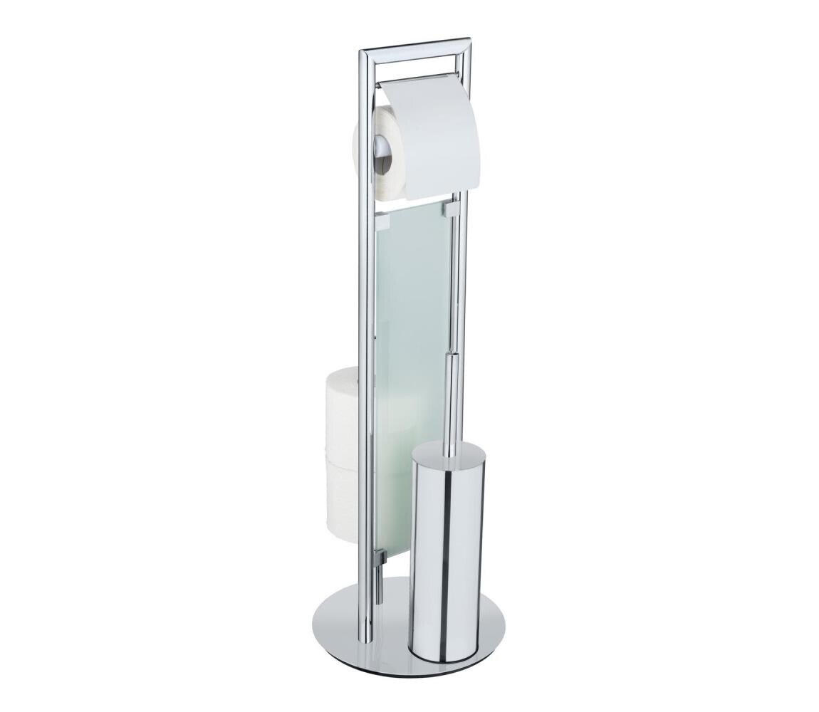 Wenko WENKO 25384100 - WC set SULMONA 25x76 cm stříbrná/černá