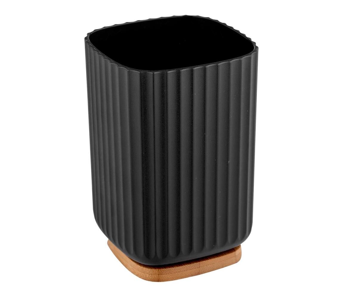 Wenko WENKO 25297100 - Kelímek na zubní kartáček ROTELLO 8,5x11 cm černá/hnědá