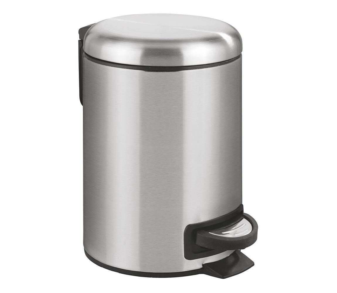 Wenko WENKO 22702100 - Odpadkový koš LEMAN 17x25 cm nerez/satin/černá