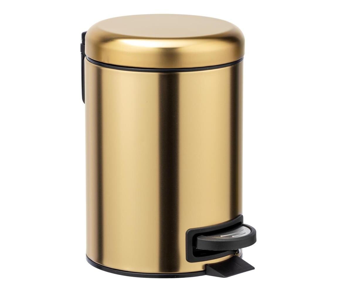 Wenko WENKO 24009800 - Odpadkový koš LEMAN 17x25 cm nerez/zlatá/černá