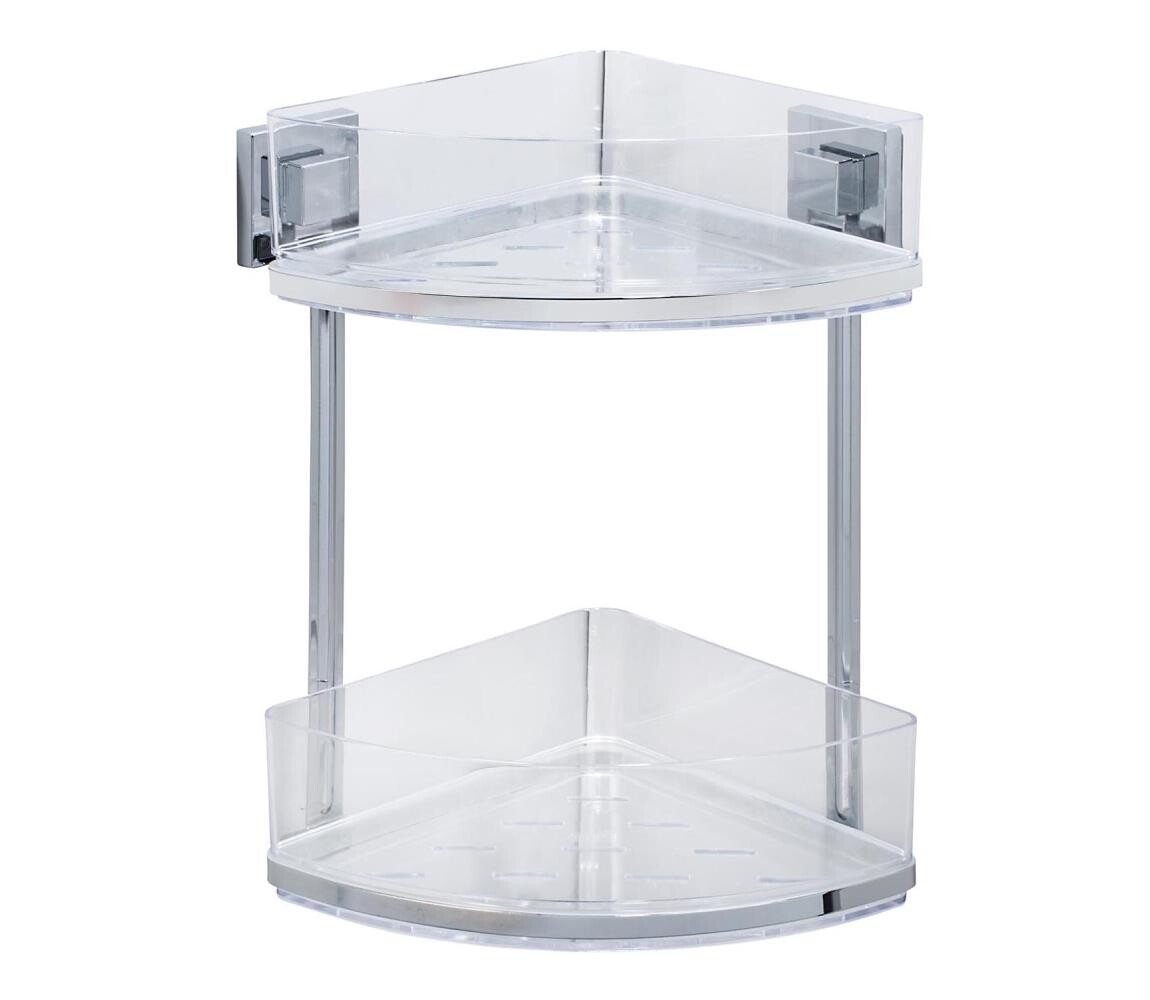 Wenko WENKO 22690100-Rohový regál VACUUM-LOC QUADRO ED 28x32,5 cm stříbrná/lesk. chrom