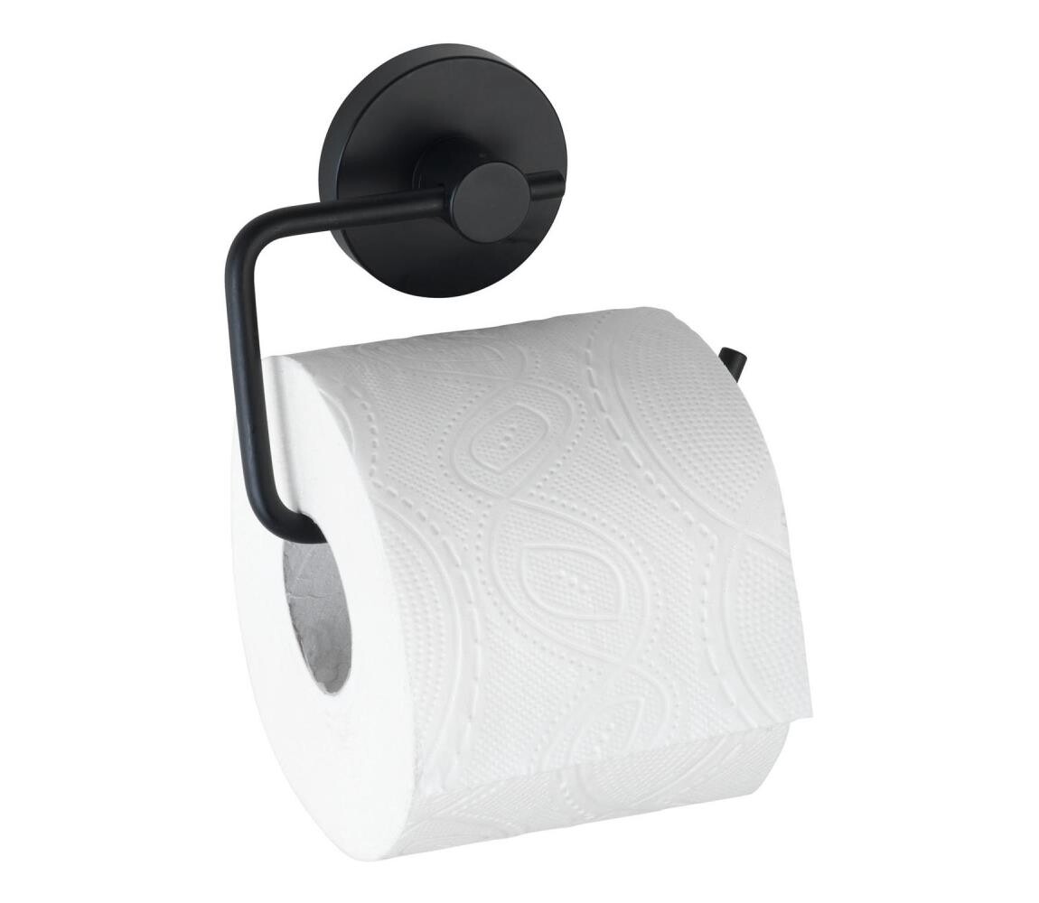 Wenko WENKO 24738100-Držák toaletního papíru VACUUM-LOC RUND SCHW 13,5x10,5 cm černá