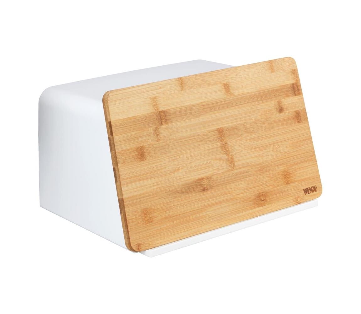 Wenko WENKO 54099100 - Chlebník KUBO 35x26,5 cm bílá/hnědá
