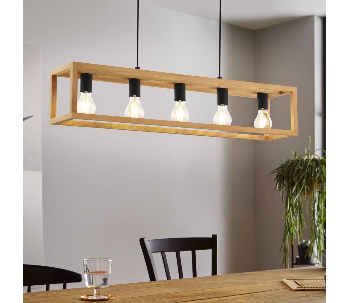 Eglo Eglo 32143 - Lustr na lanku BLACKCROWN 5xE27/40W/230V hnědá