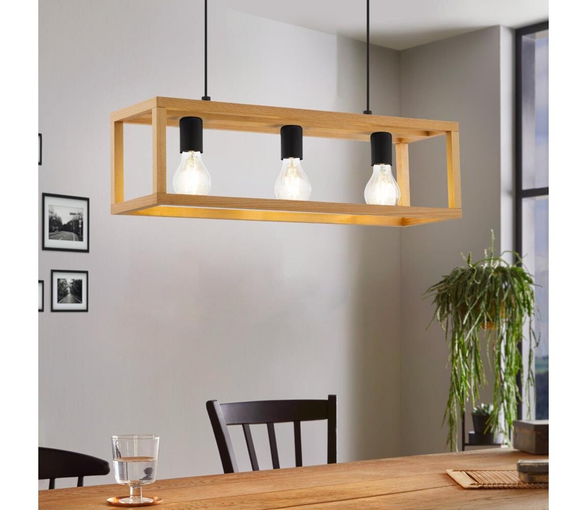 Eglo Eglo 32144 - Lustr na lanku BLACKCROWN 3xE27/40W/230V hnědá