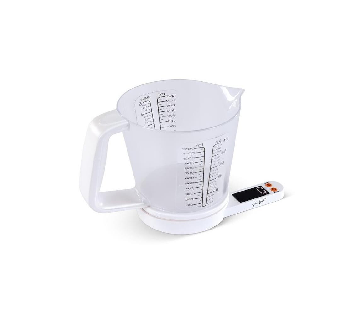 Lamart Lamart - Digitální kuchyňská váha s odměrkou 2xAAA bílá