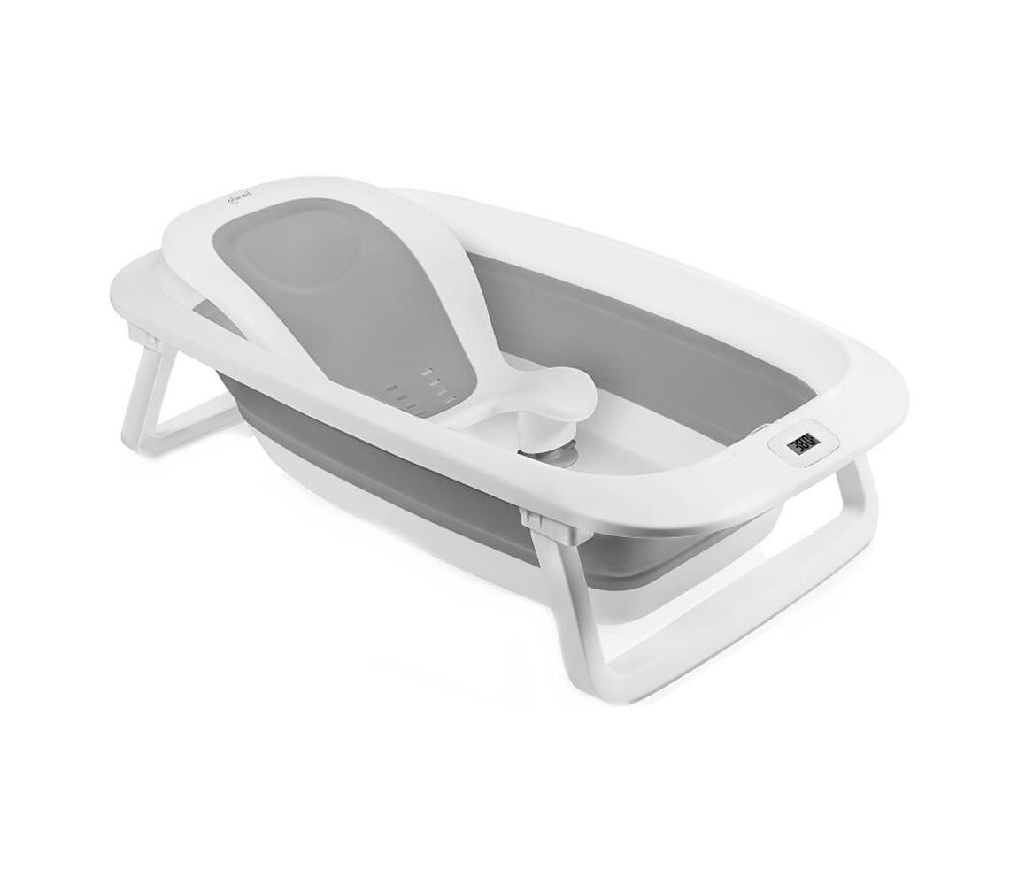 Lionelo Lionelo - Dětská skládací vanička s teploměrem BABY BUBBLE 2x LR44 Grey Dove