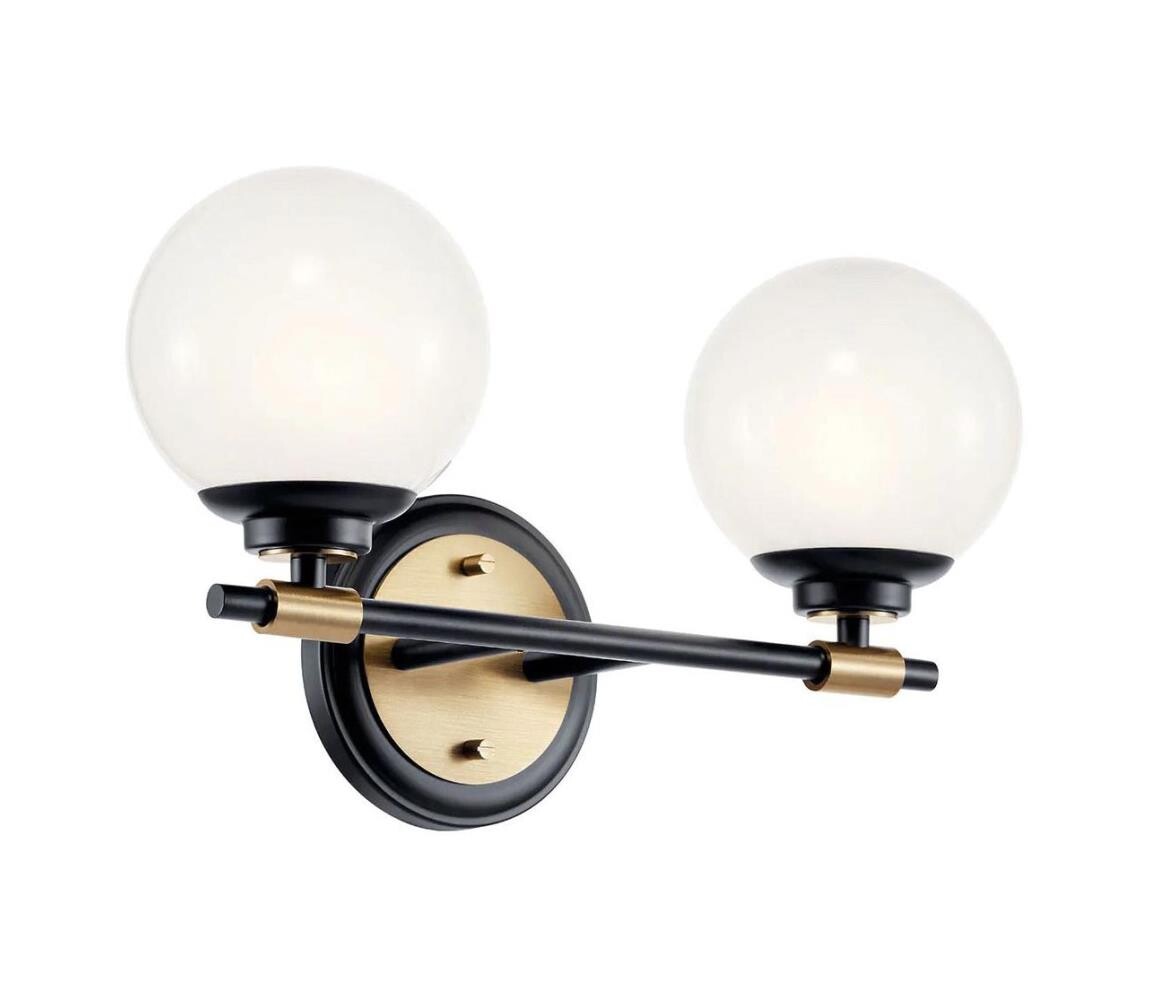 Elstead Kichler KL-BENNO2-BK-CPZ-LED Kou. svítidlo BENNO 2xLED/3W/230V černá/zlatá IP44