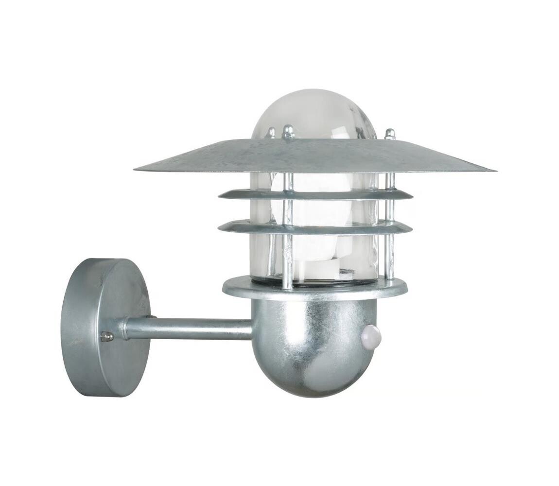 Nordlux Nordlux - Ven. nástěnné svítidlo se senzorem AGGER 1xE27/60W/230V IP54 stříbrná