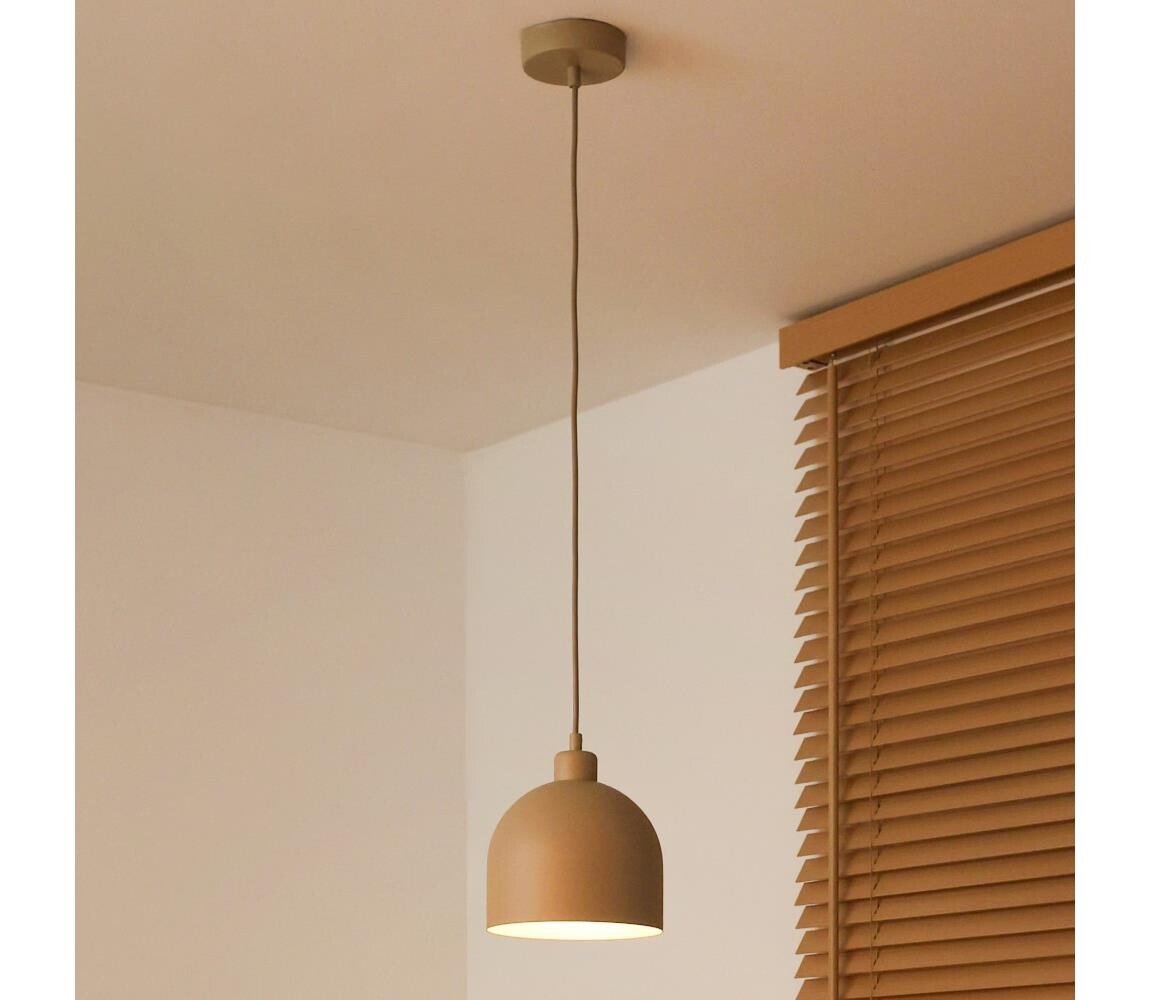 - Lustr na lanku IRONLINE 1xE27/15W/230V pr. 17 cm béžová