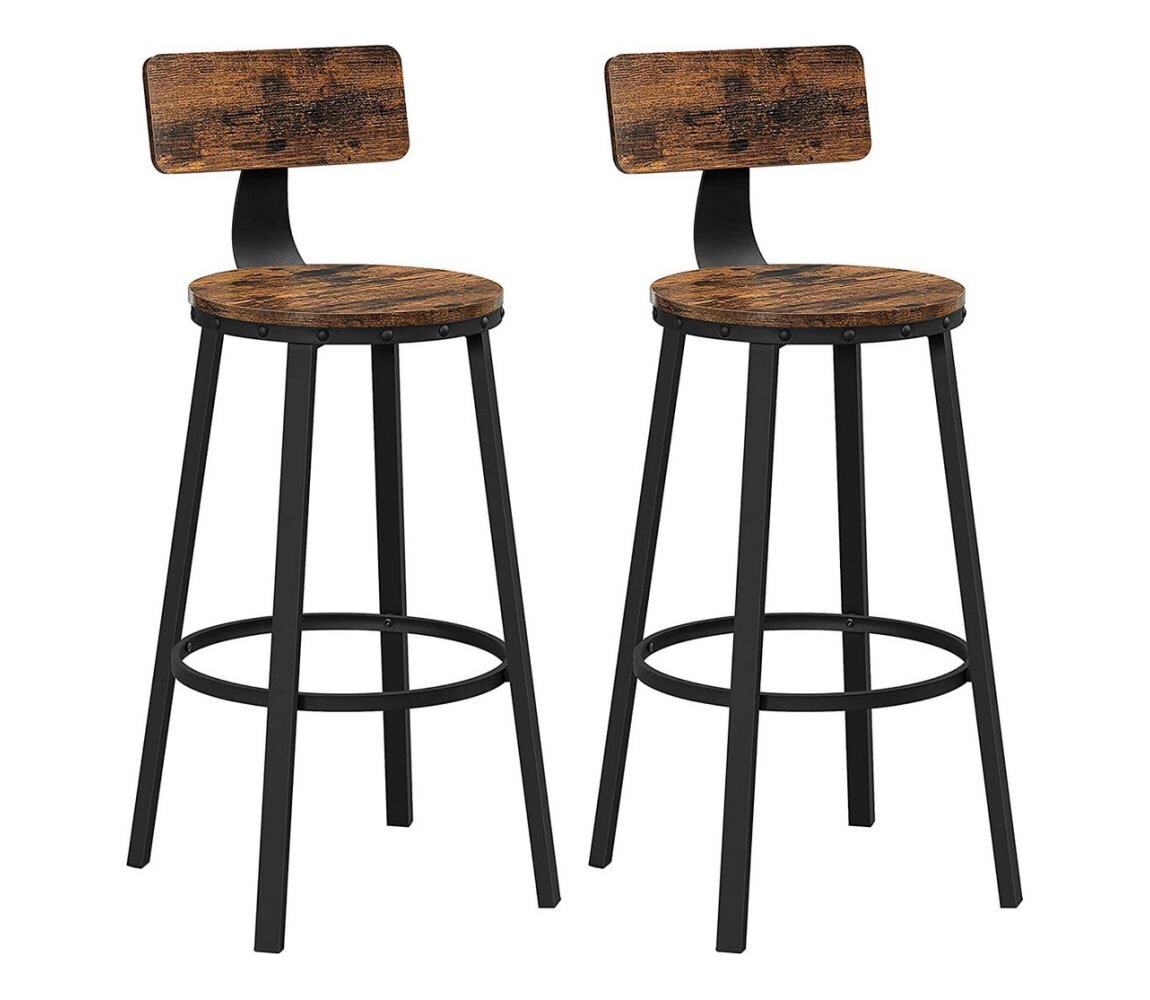 Barová židle AVEN 2 ks hnědá/černá