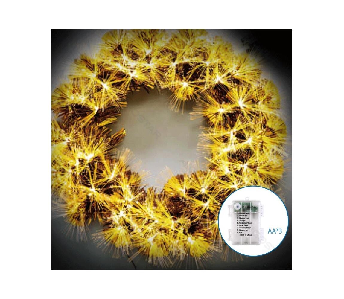 B.V.  - LED Venkovní vánoční věnec 3D 72xLED/3xAA pr. 50cm IP44 teplá bílá