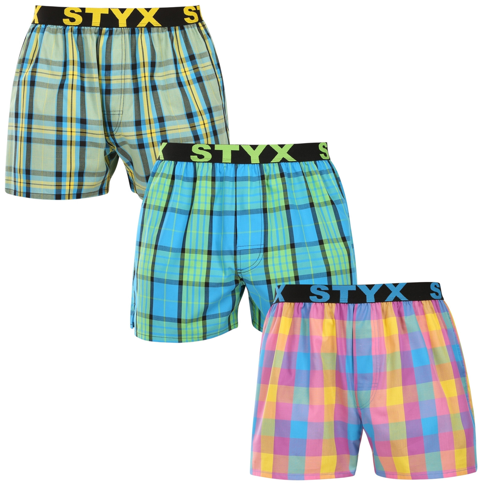 3PACK pánské trenky Styx sportovní guma vícebarevné (3B110103) XXL, trenýrky