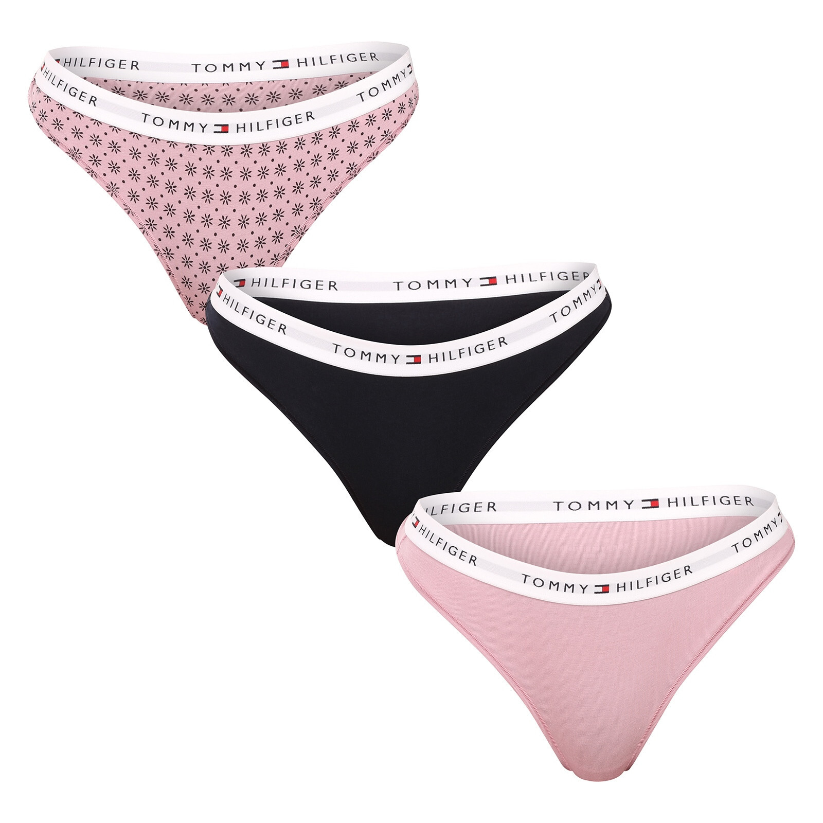 3PACK dámská tanga Tommy Hilfiger vícebarevná (UW0UW05530 0WI) XS