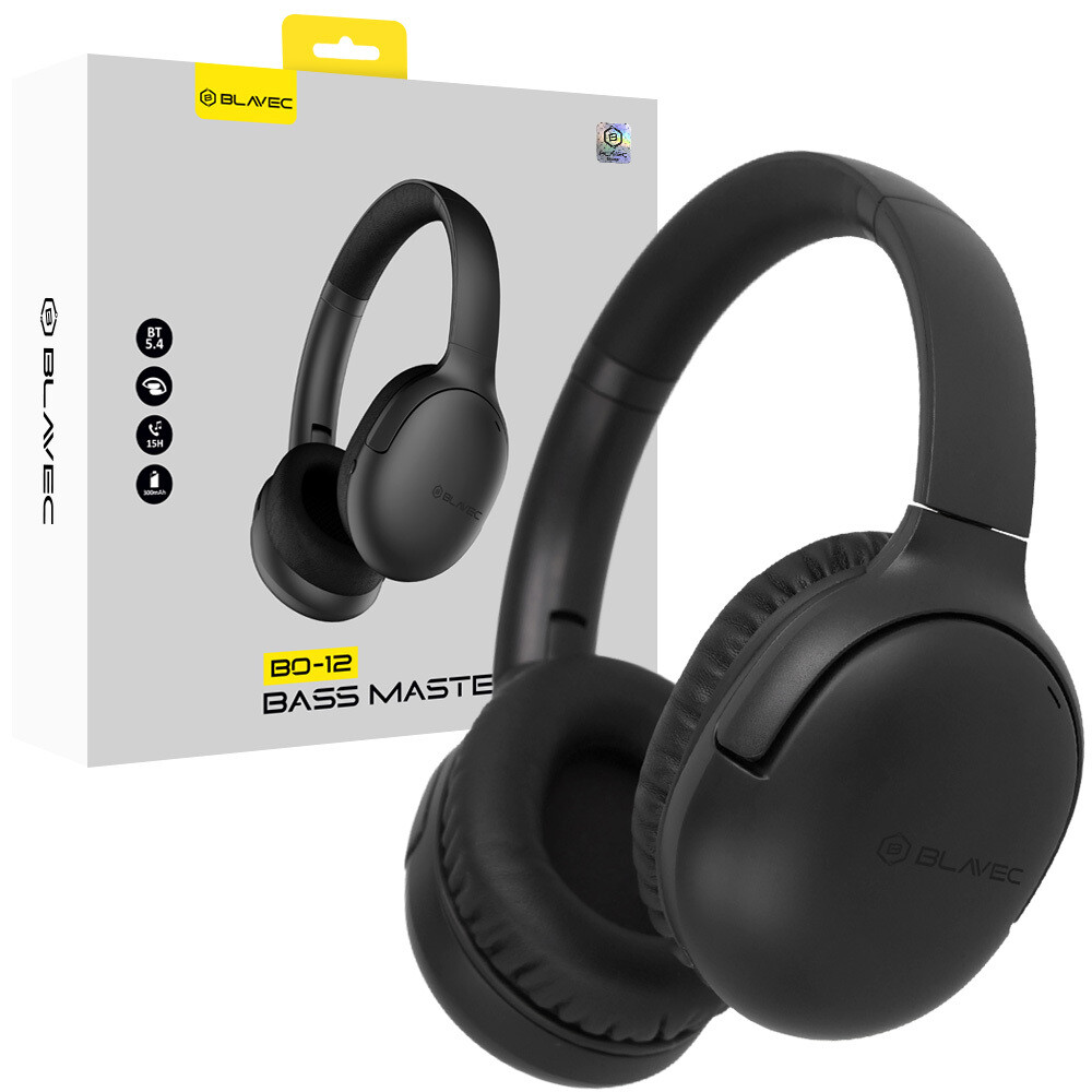 Bezdrátová sluchátka Blavec Over-ear BO-12 Bass Master ANC (BO12-B) black