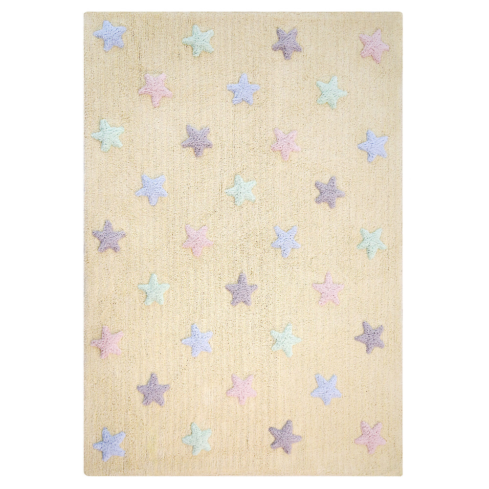 Pro zvířata: Pratelný koberec Tricolor Stars Vanilla, 120x160, žlutá, chodba / předsíň, Lorena Canals