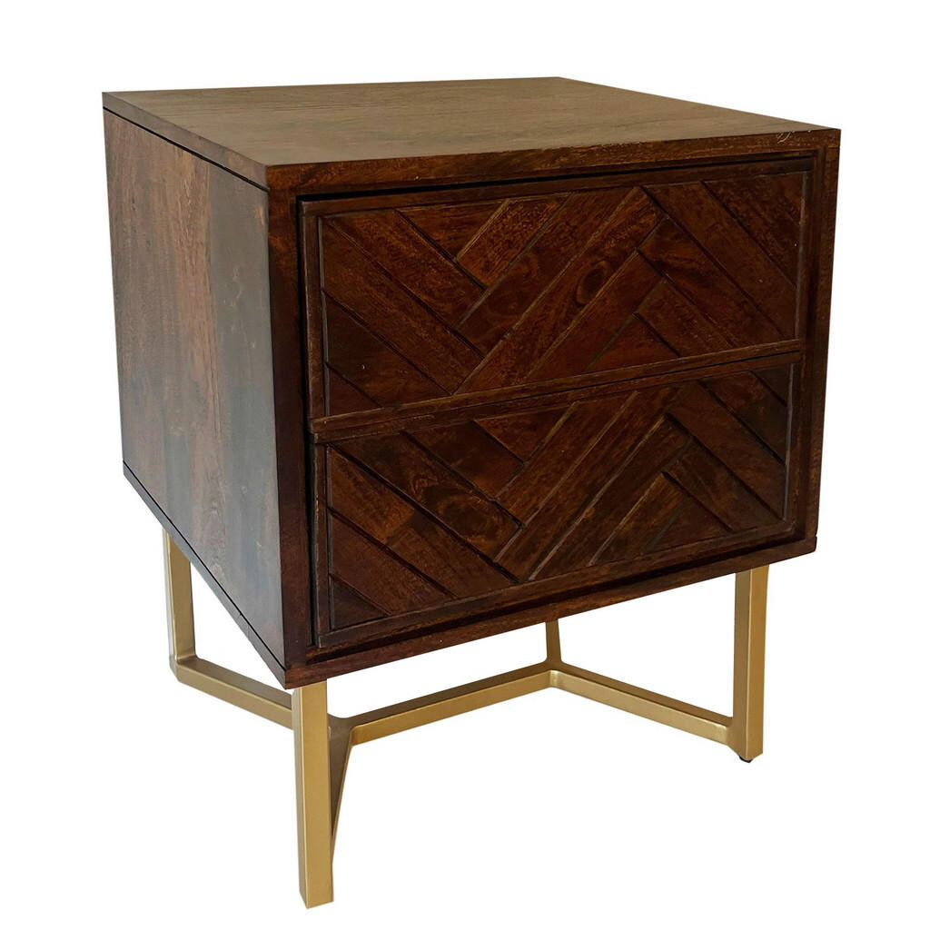 Livetastic NOČNÍ STOLEK K POSTELI, akácie, tmavě hnědá,