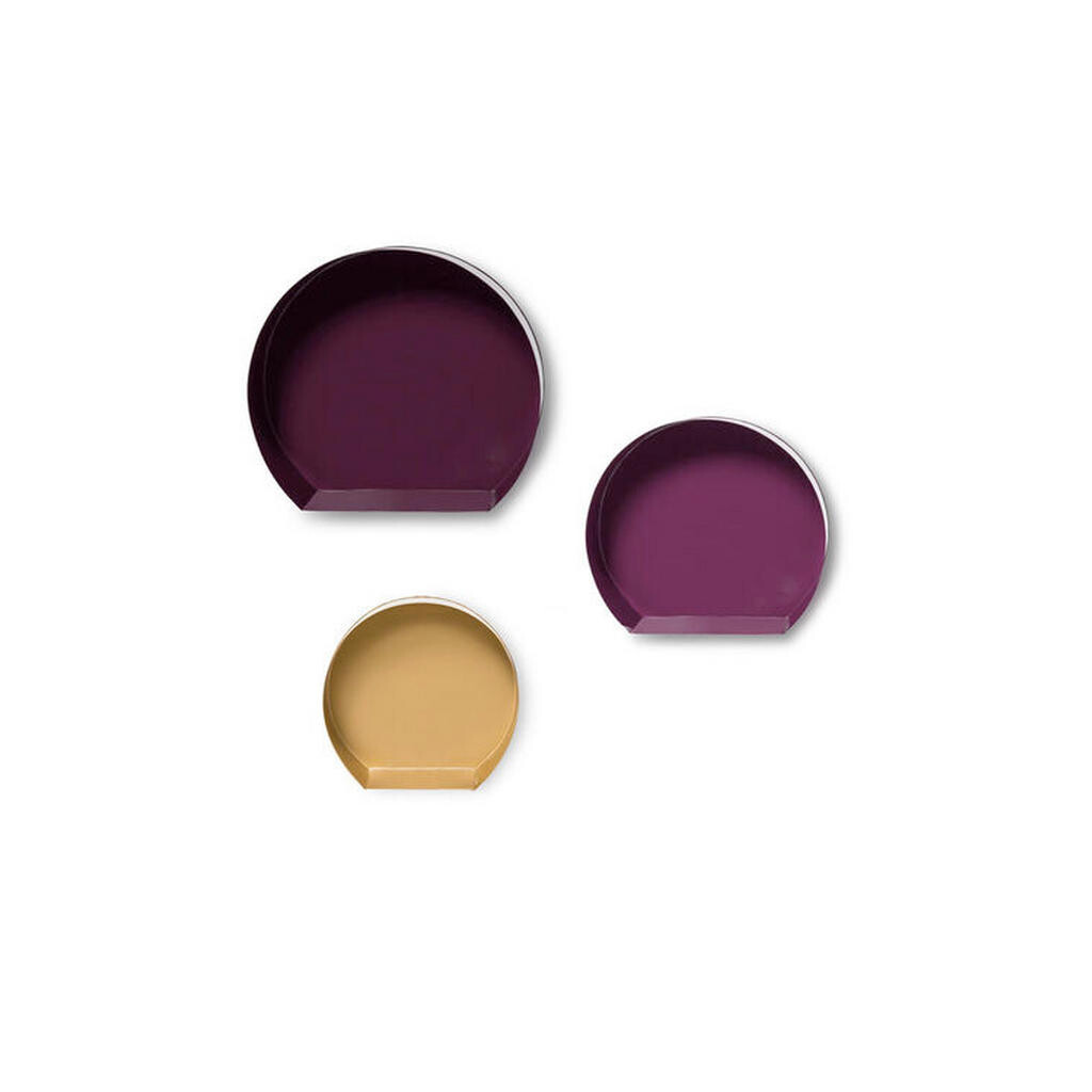 XXXL SADA NÁSTĚNNÝCH REGÁLŮ, barvy zlata, švestková