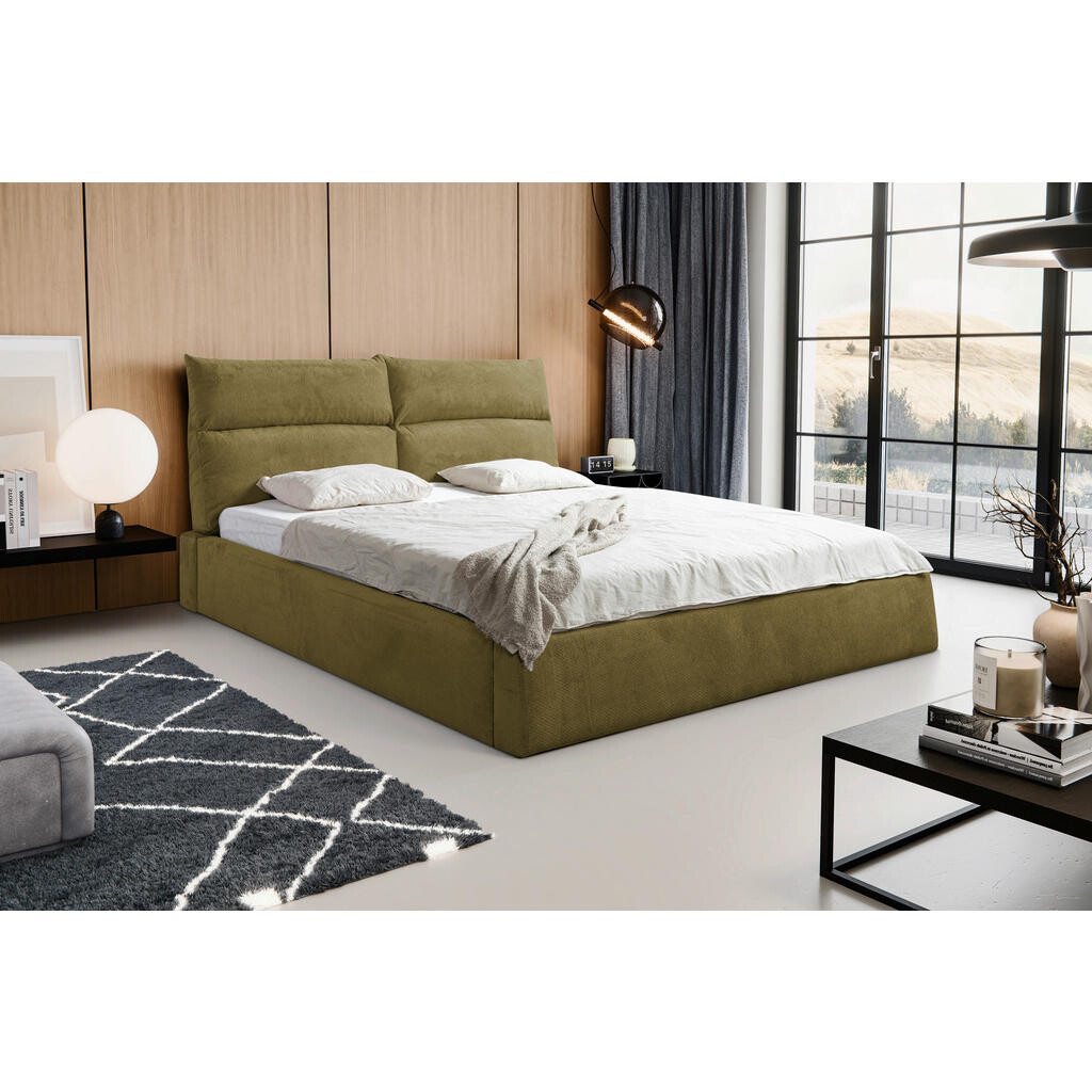 MID.YOU ČALOUNĚNÁ POSTEL, 180/200 cm, zelená