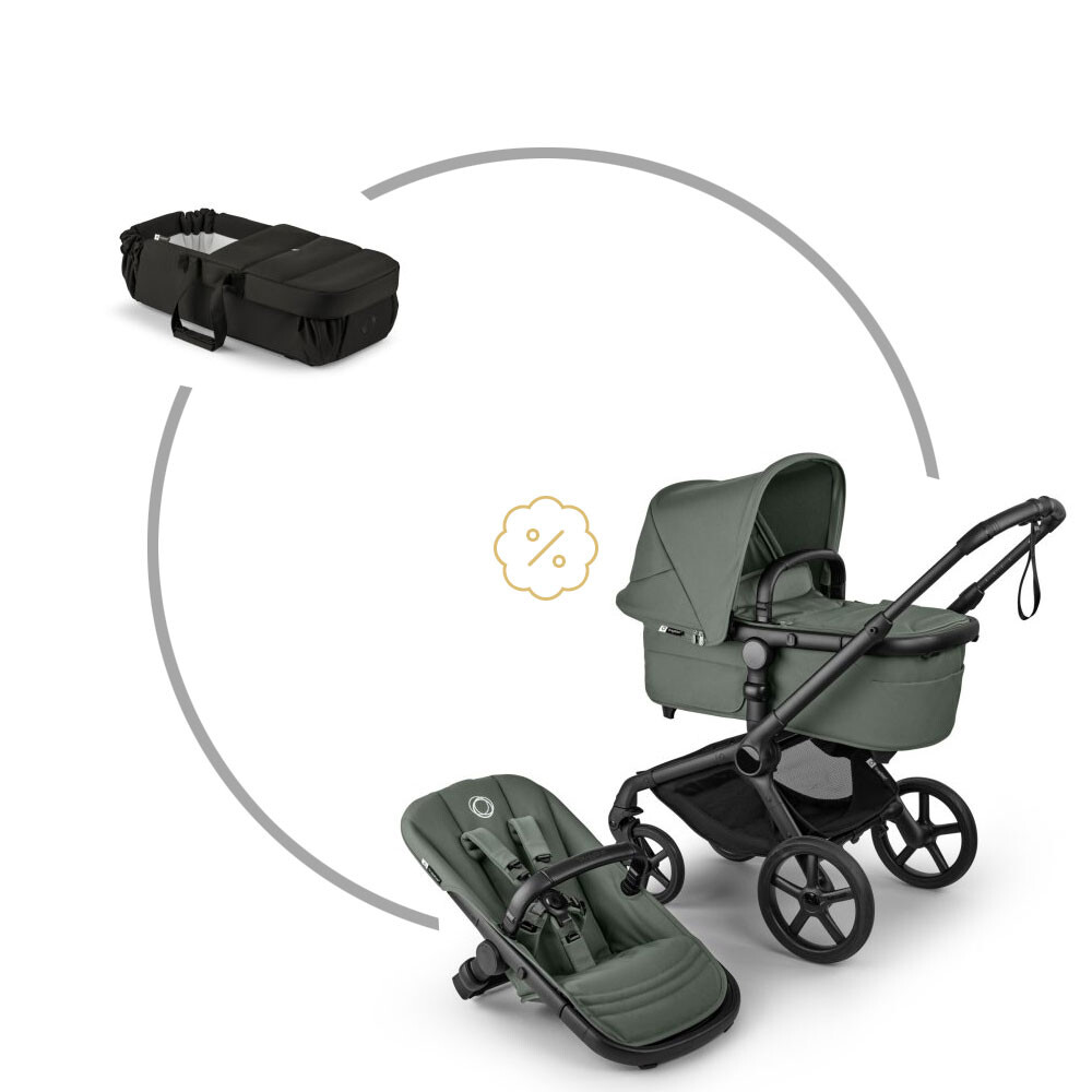 Bugaboo Fox 5 Renew komplet BLACK/FOREST GREEN