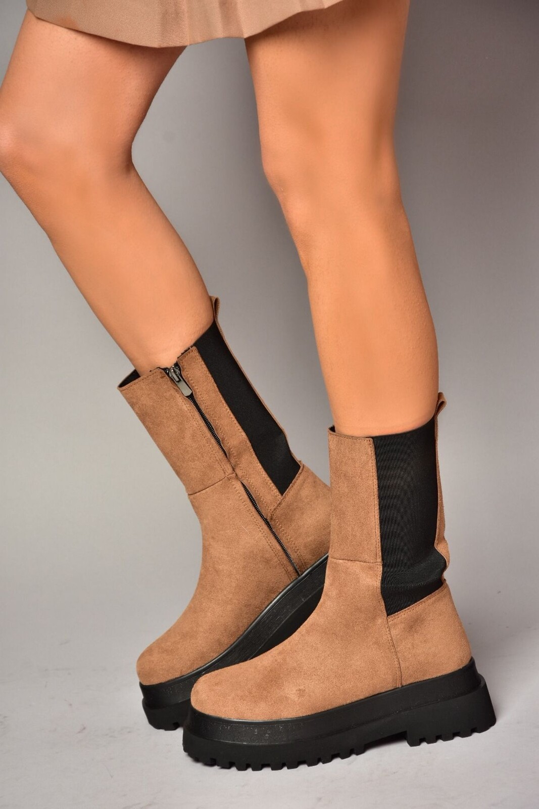 Dámské semišové boty Fox Shoes v barvě tan