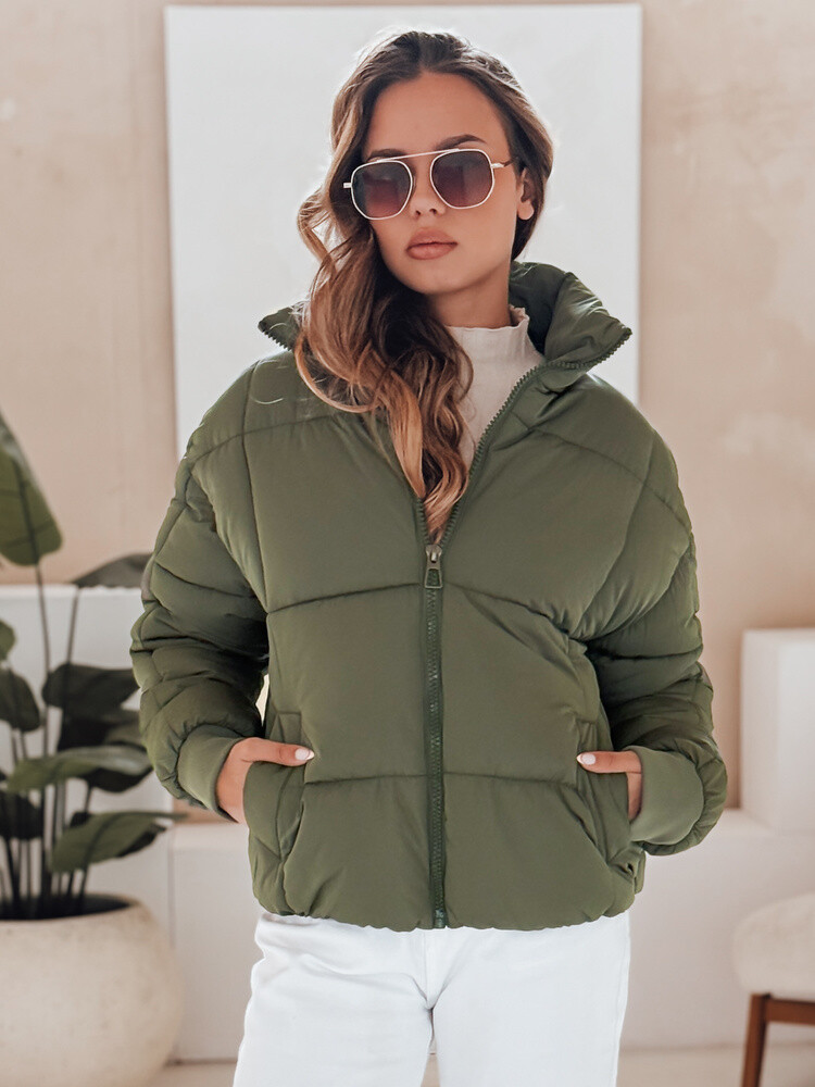 Kurtka damska zimowa krótka pikowana VIBEGIRL zielona Dstreet