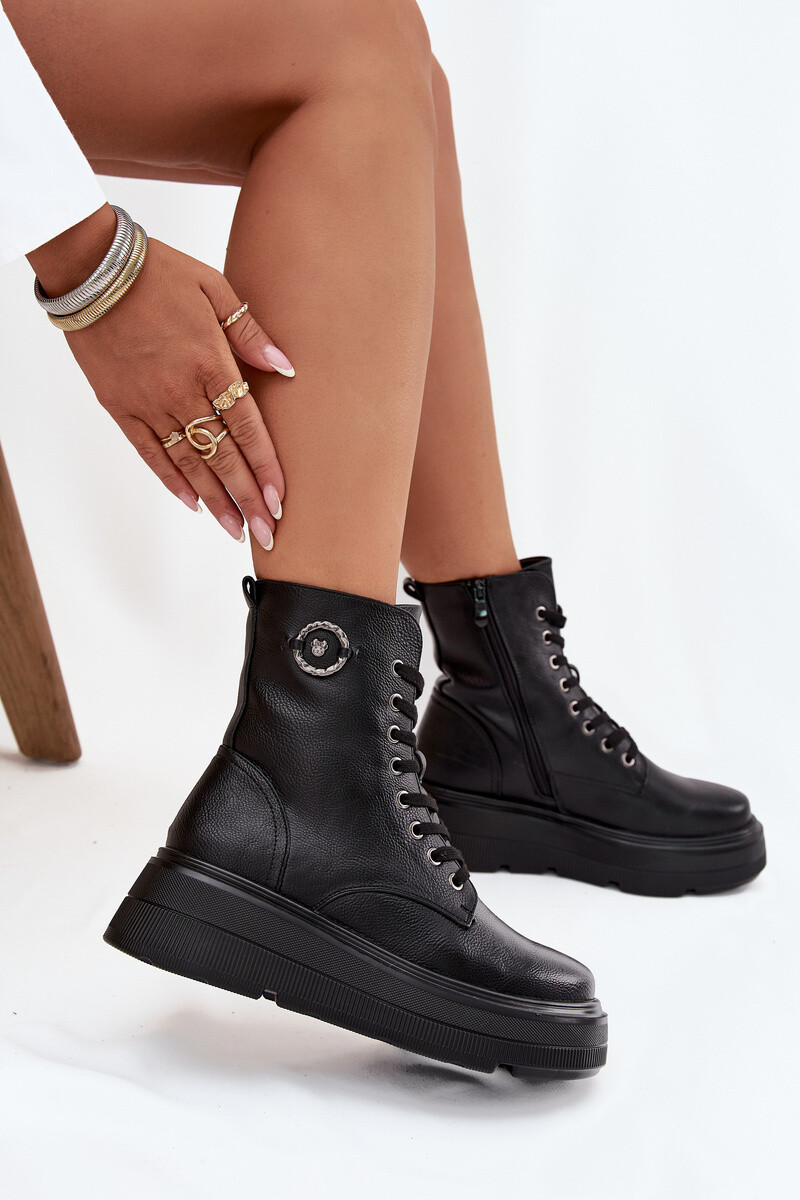 Dámské workery s vyhřívanou podšívkou na platformě s ozdobným detailem Vinceza